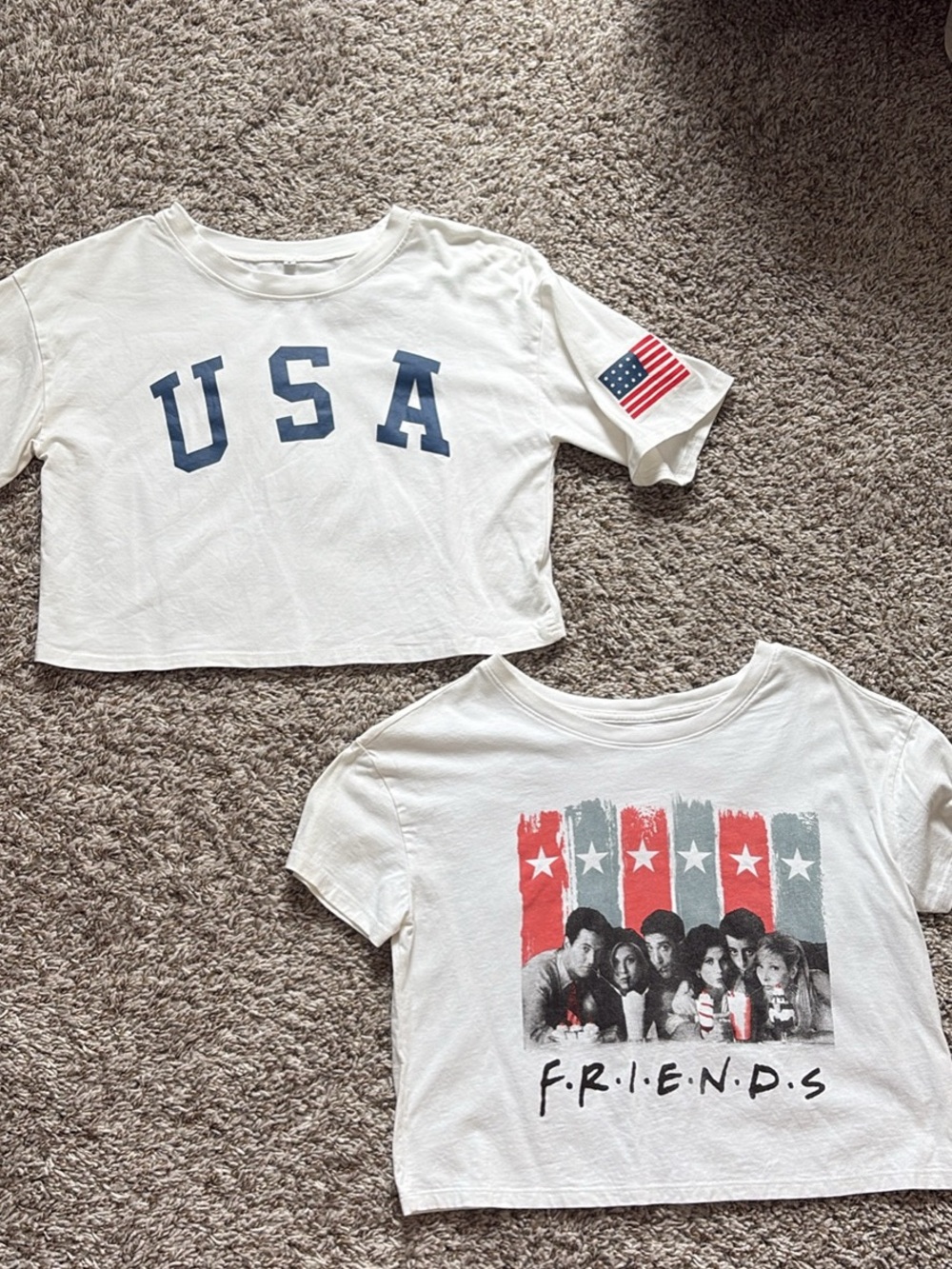 Women’s White USA Graphic Cropped Tee Bundle